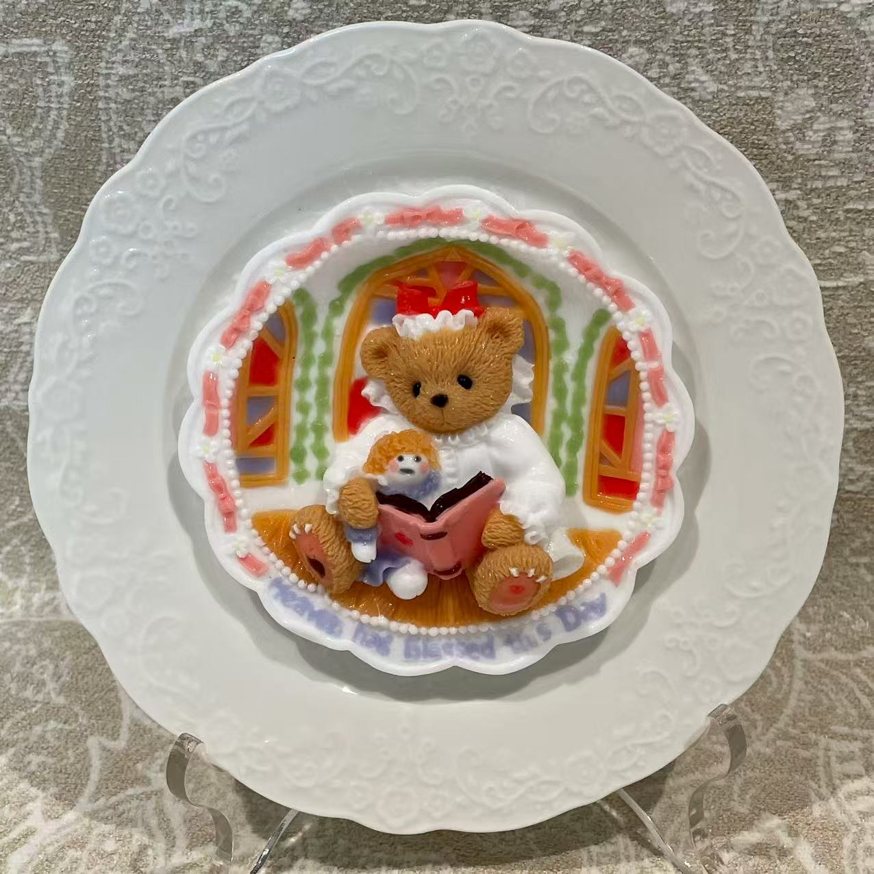 【现货】读书小熊 珍爱熊食品级硅胶捏捏乐手工制作解压玩具