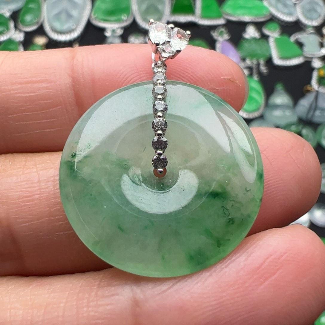 翡翠颈饰18K金镶嵌扣29