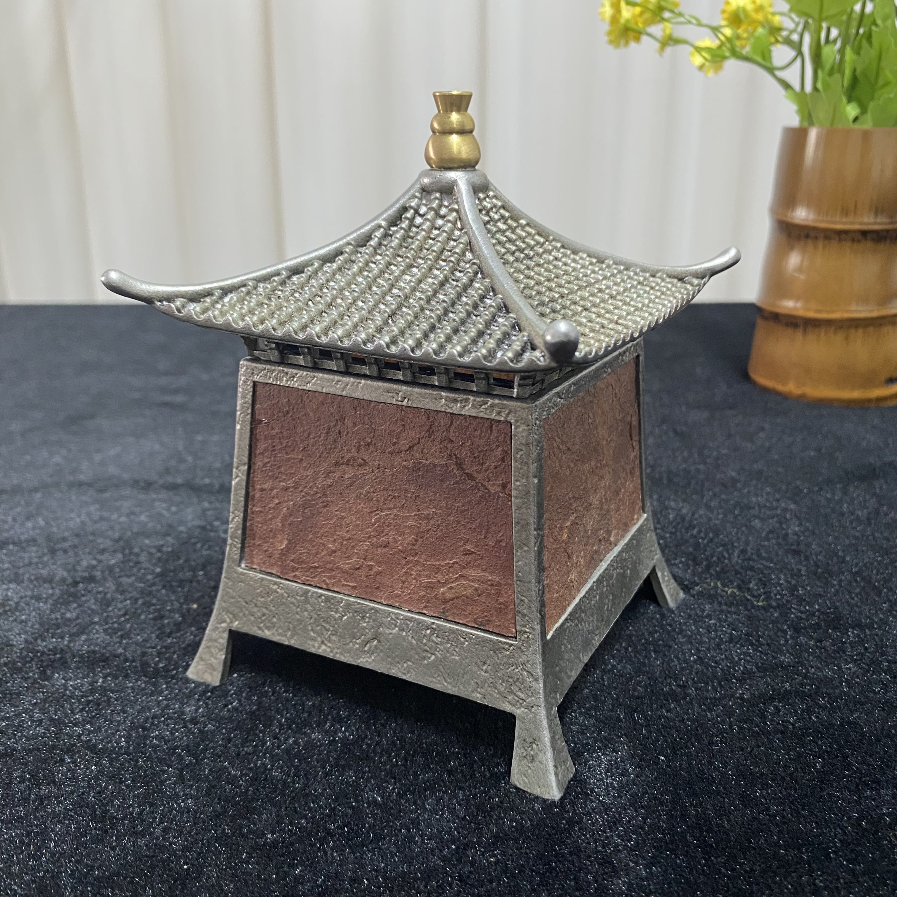 GL  中式禅意茶台氛围岩石香炉装饰摆件香座