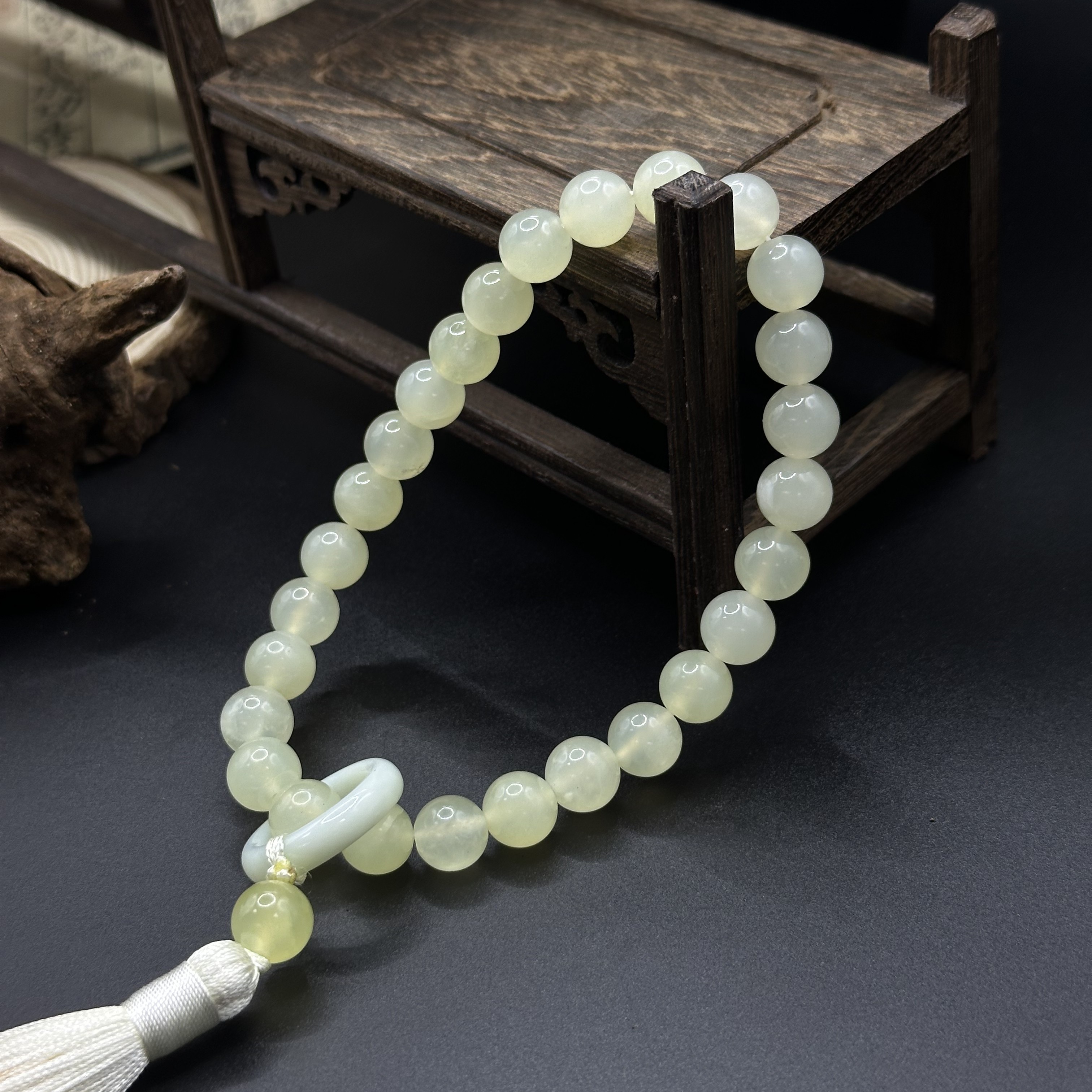 纯天然岫玉冰透手持卡10