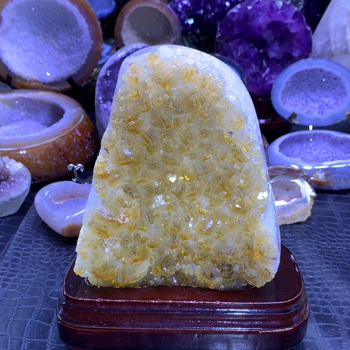 水晶福利黄晶屏风未镶嵌晓****7