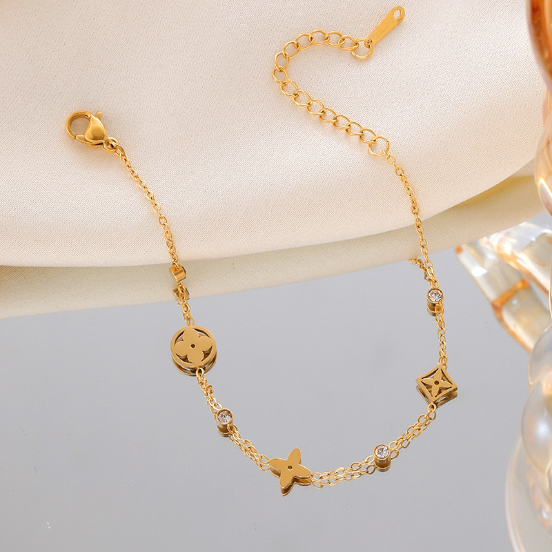 铜合金手链 2050时尚百搭花花手链