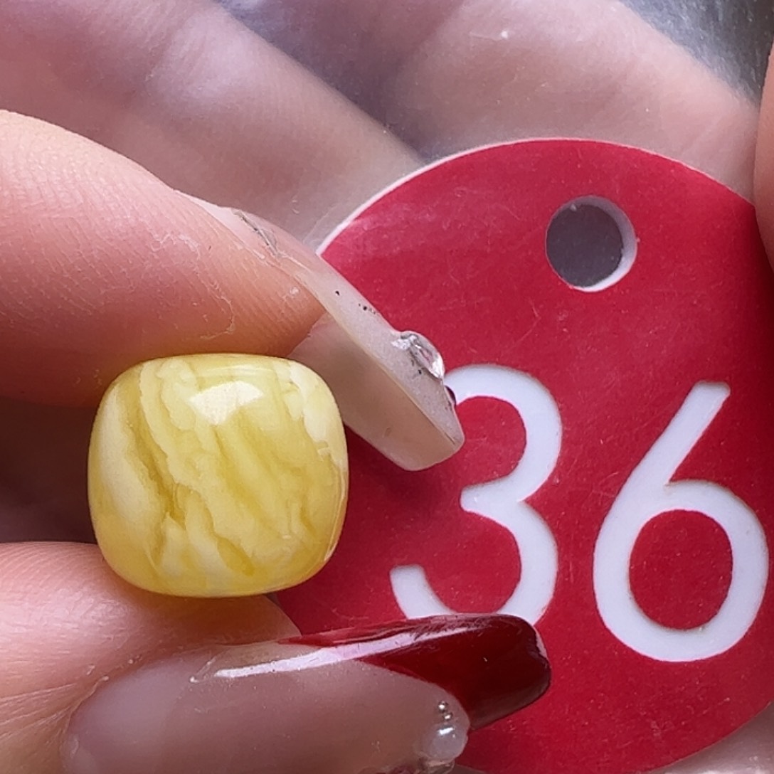 蜜蜡未镶嵌珠宝奇石11.3mm瓷白虎皮老型