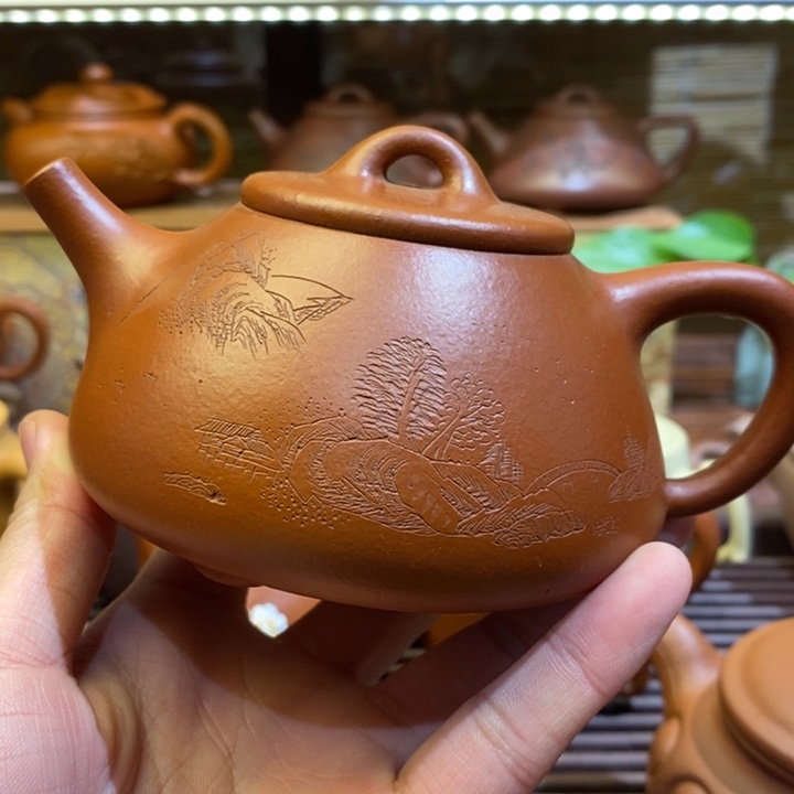 鱼***紫砂茶壶半手工微瑕
