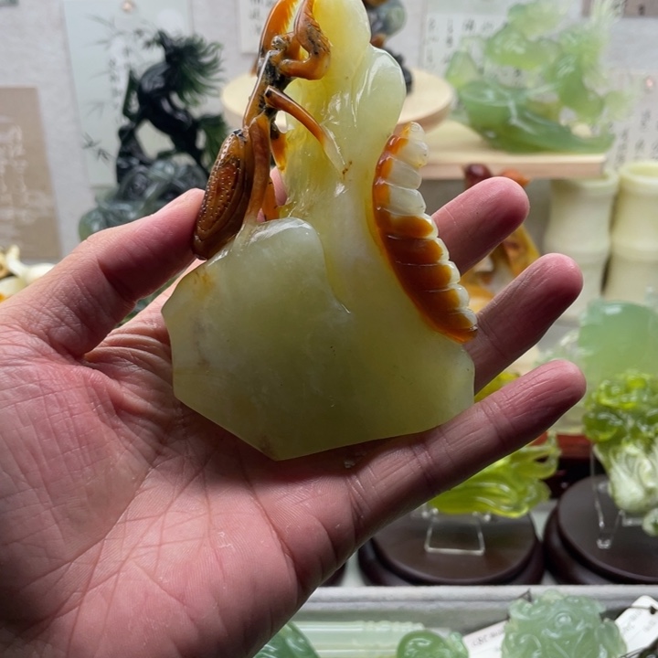 蛇纹石玉未镶嵌四大名玉手把