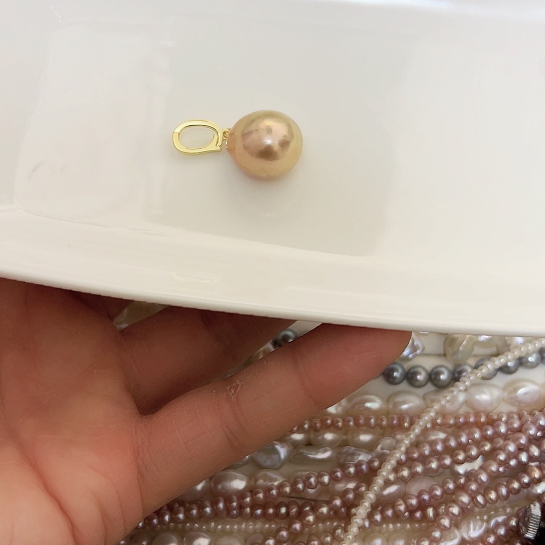 淡水珍珠吊坠(不含链)银S925镶嵌