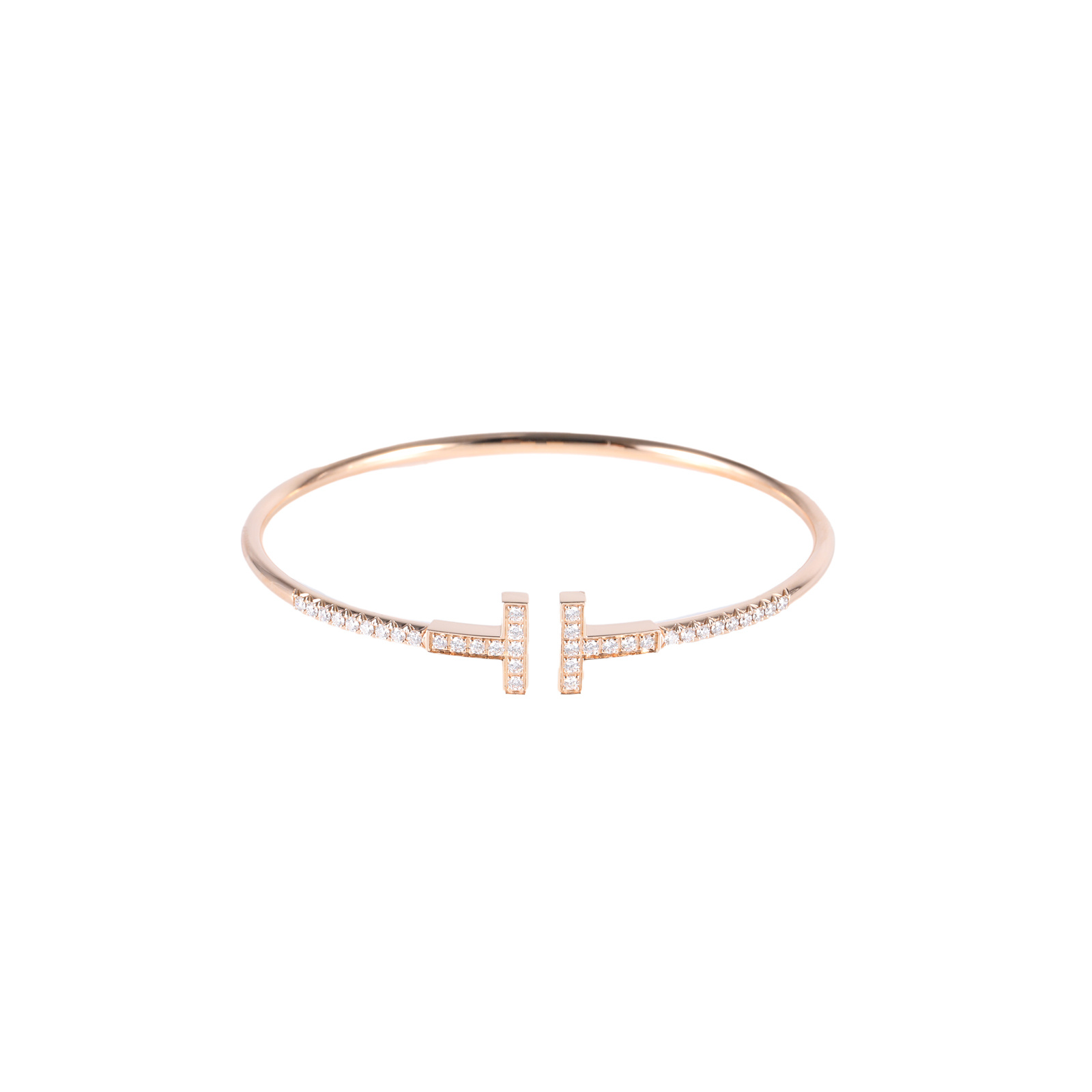 99新 Tiffany & Co./蒂芙尼 小花6欢 玫瑰金 双T系列 手镯 16