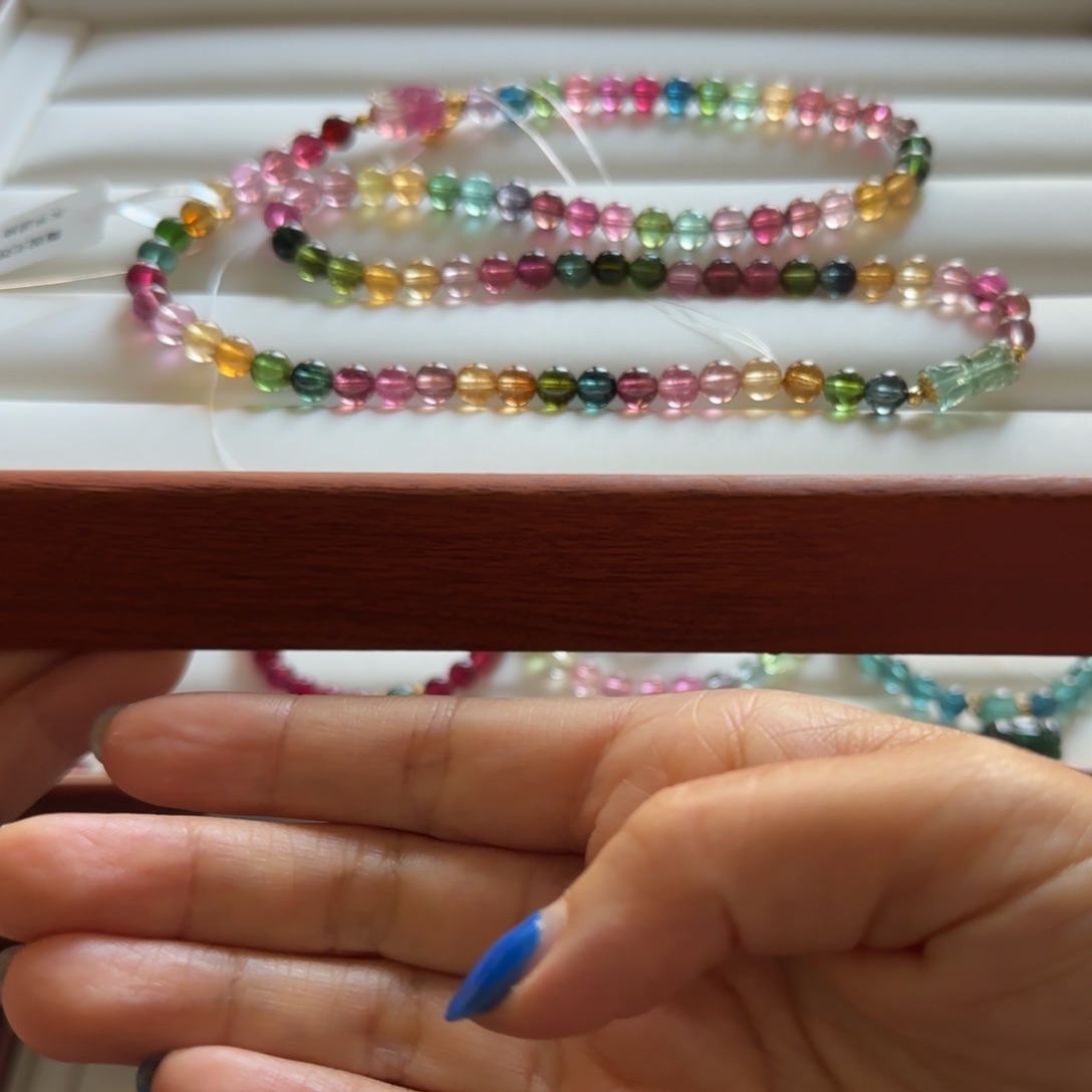 碧玺手链未镶嵌源碧玺