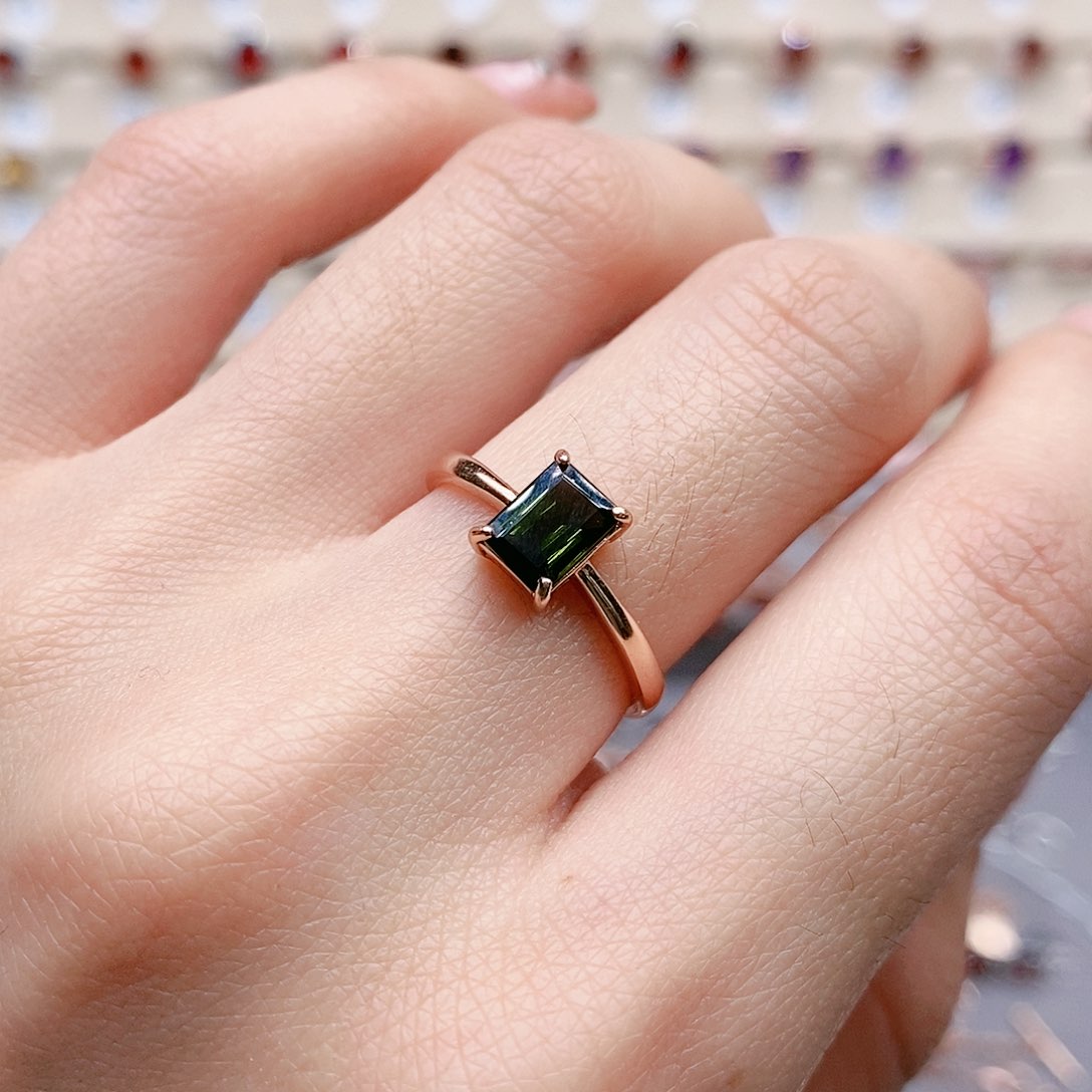 碧玺戒指银S925镶嵌戒指