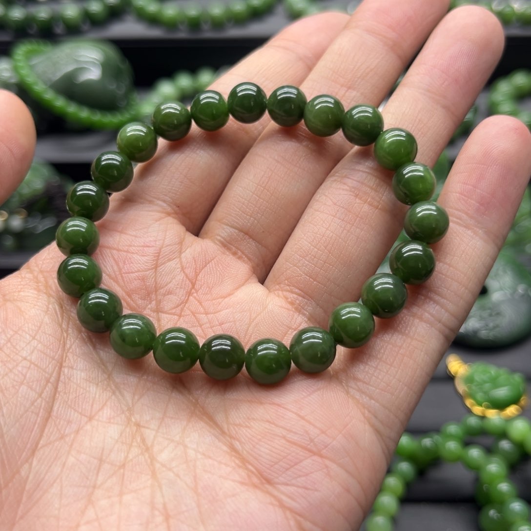 和田玉（碧玉）手链未镶嵌