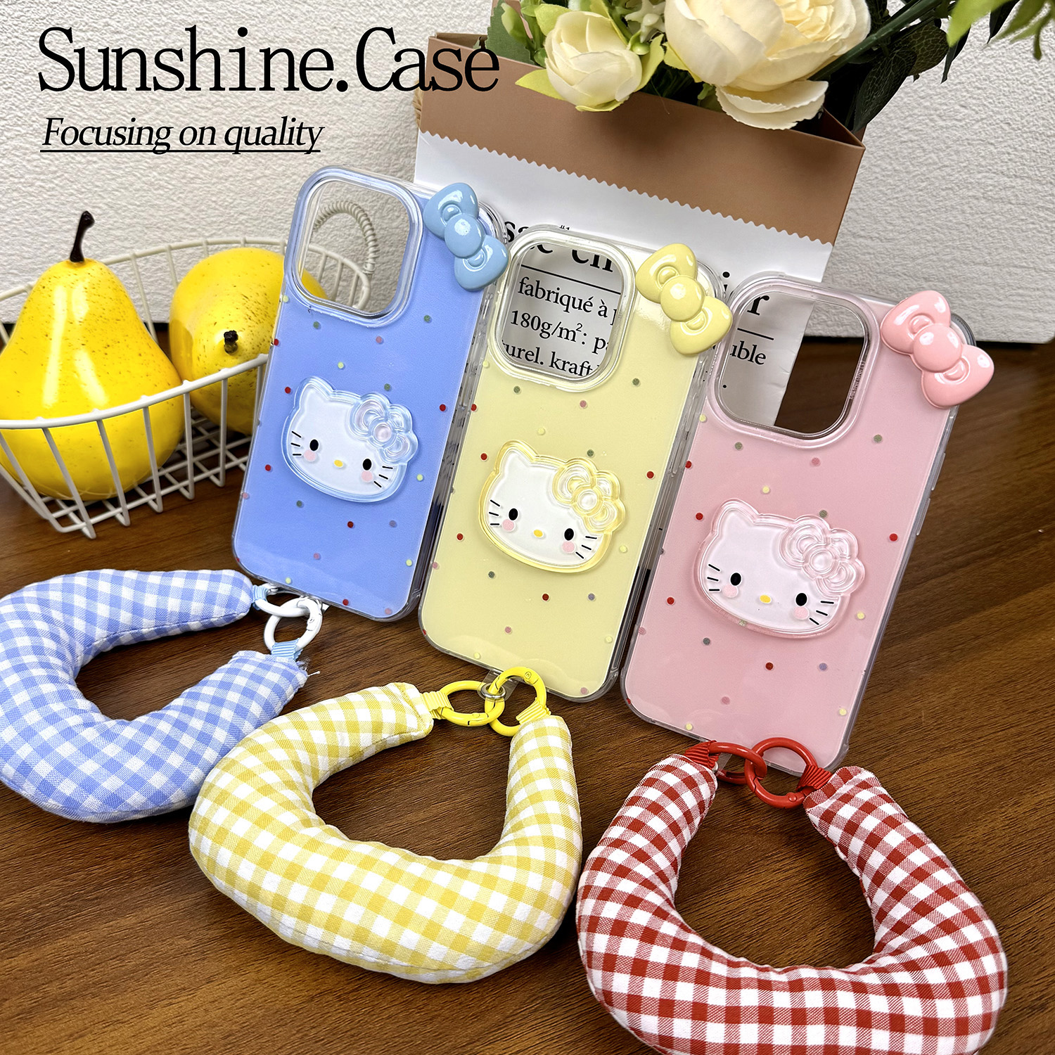 彩色点点腕带IMD手机壳适用苹果华为vivo小米oppo女款iphone16/15