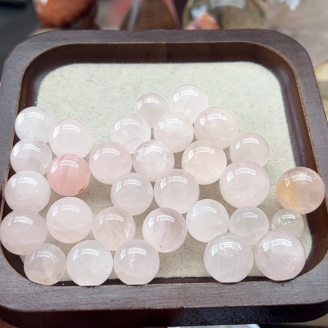 水晶珠宝半成品未镶嵌47粉晶小单珠