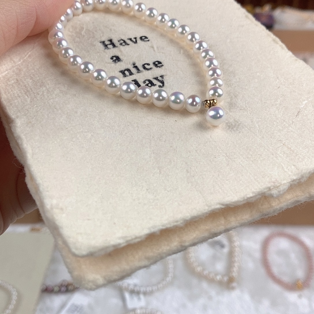 淡水珍珠18K金镶嵌手绳