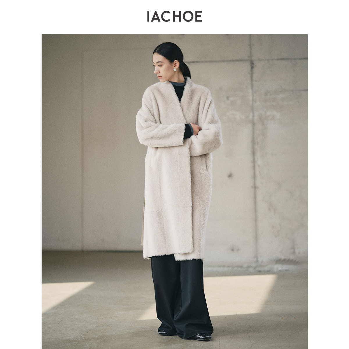 IACHOE皮毛一体长款大衣3671570005