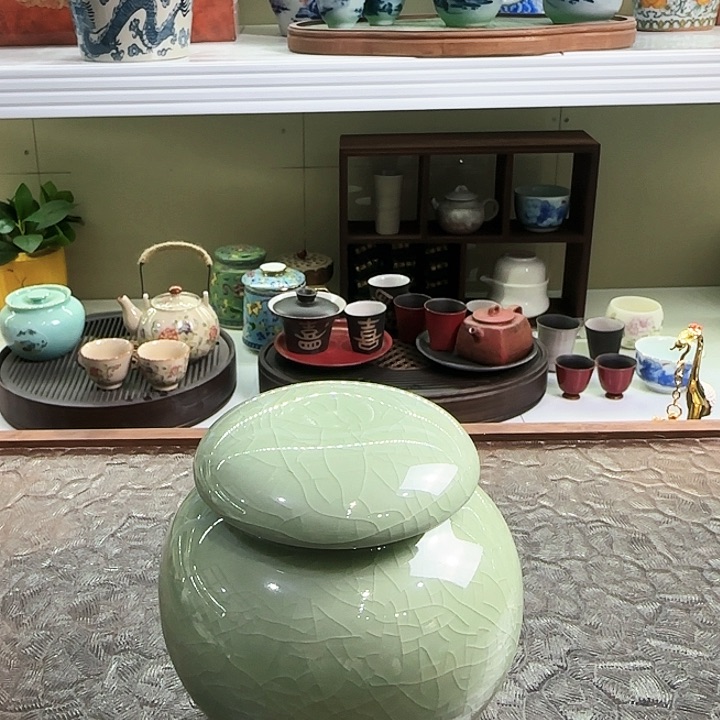 青花瓷器旅行茶具茶叶罐玻璃杯个人杯