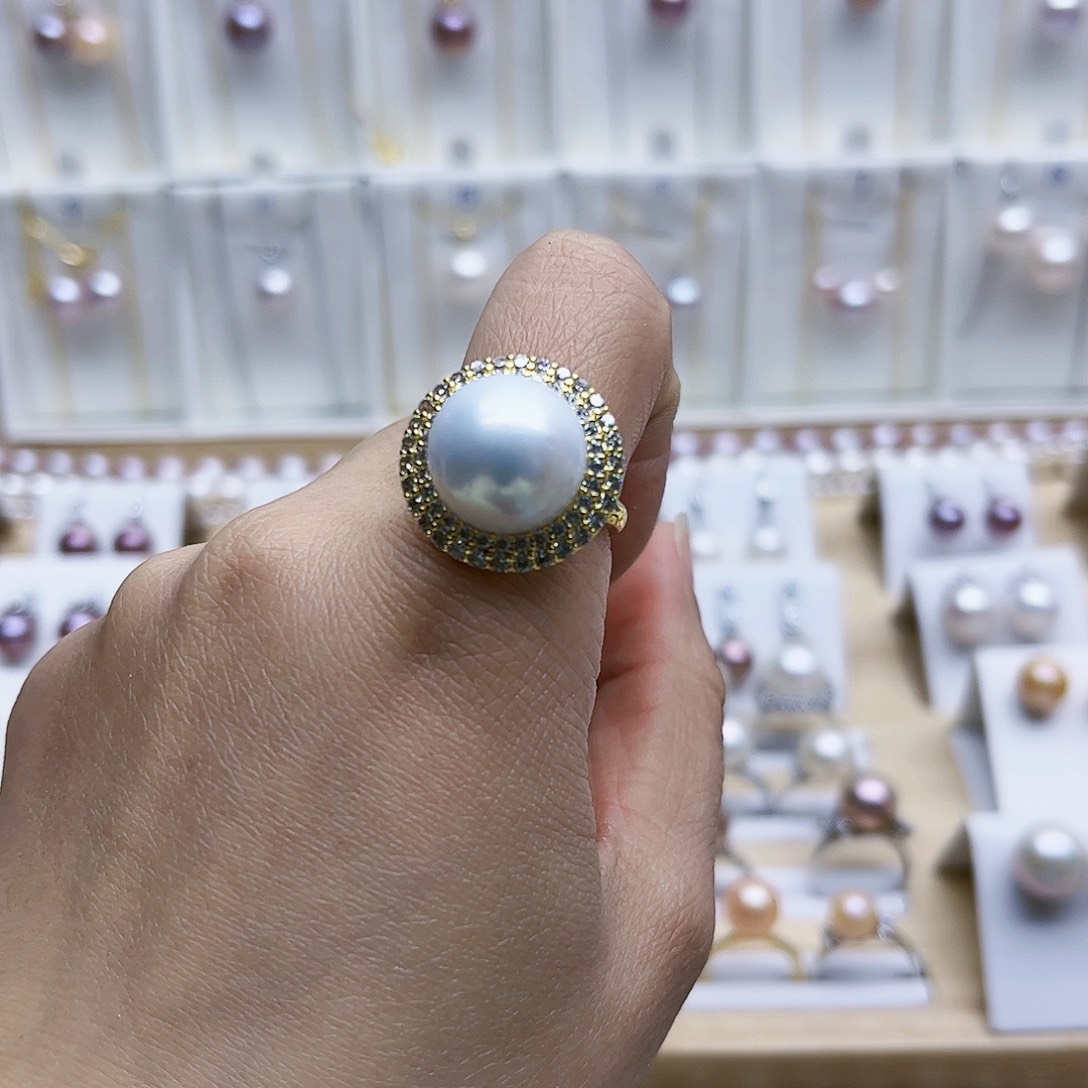淡水珍珠戒指合金