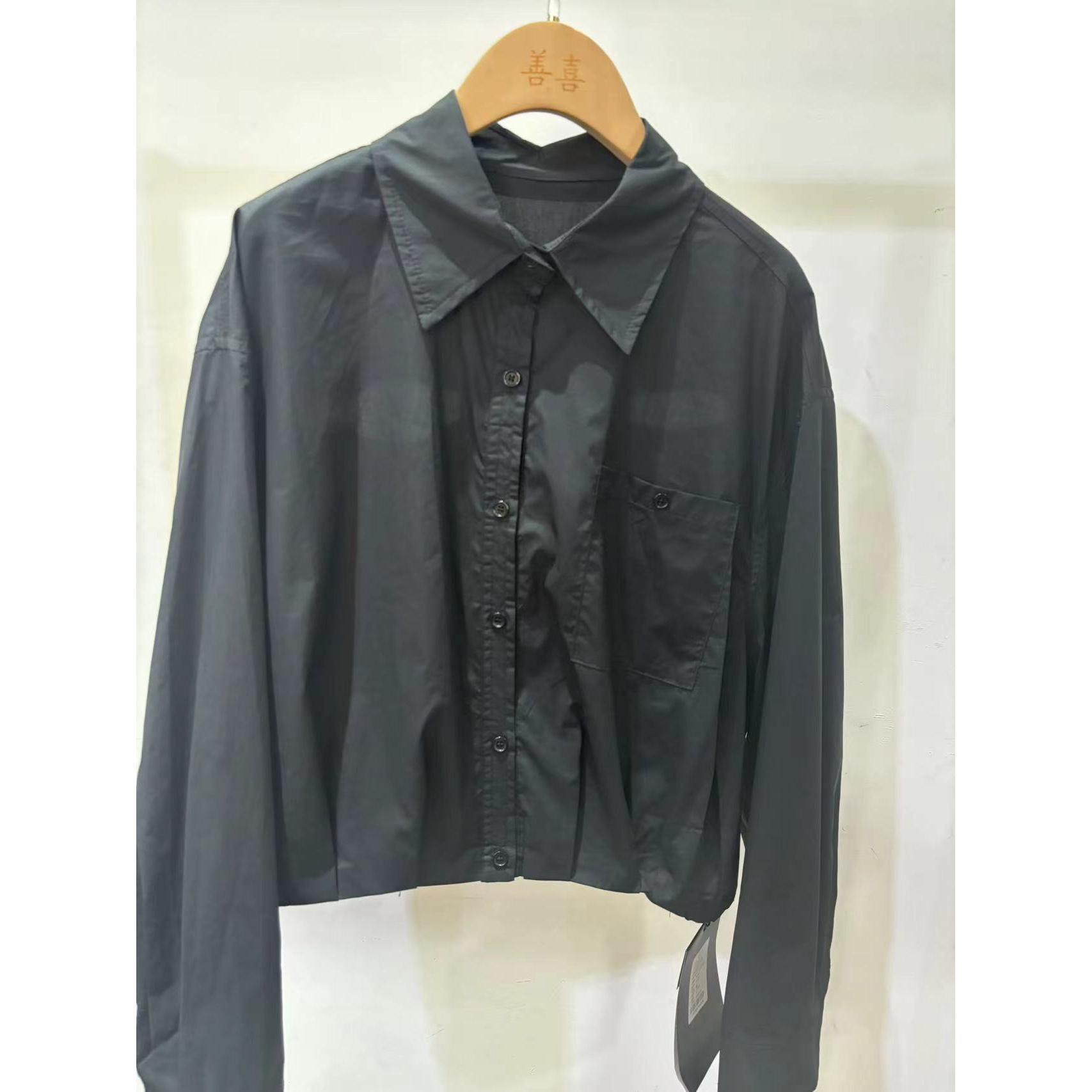 6668 黑色休闲衬衫