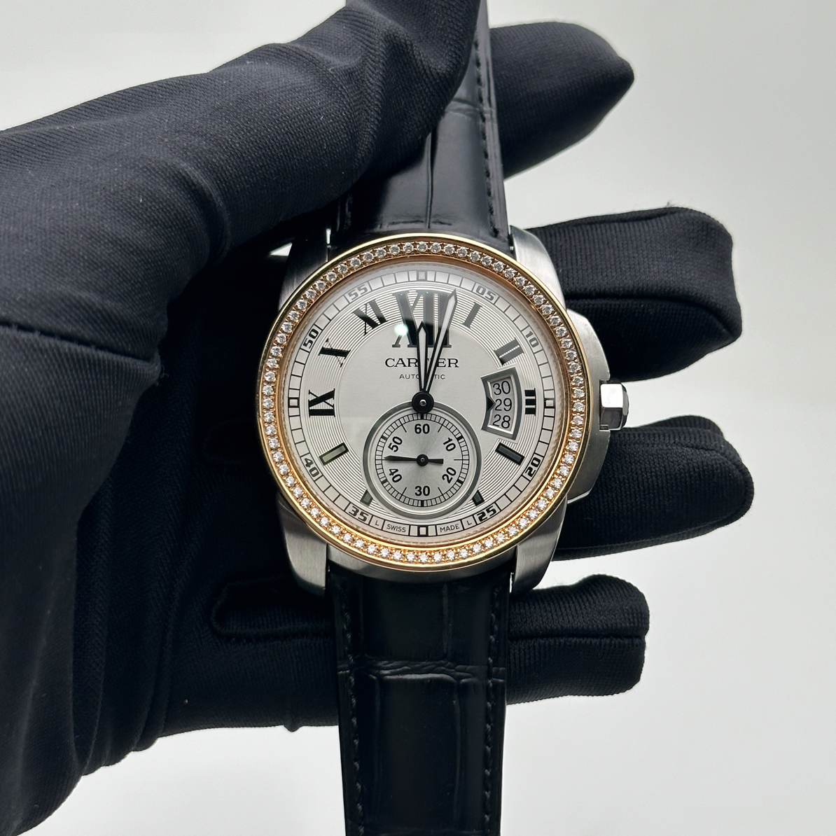 95新 Cartier/卡地亚 卡利博 自动机械 后镶钻 42.1MM
