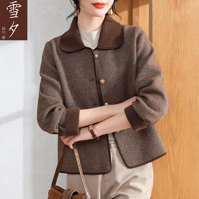 中年妈妈秋装小香风外套时尚高贵上衣中老年人洋气开衫2025年新款