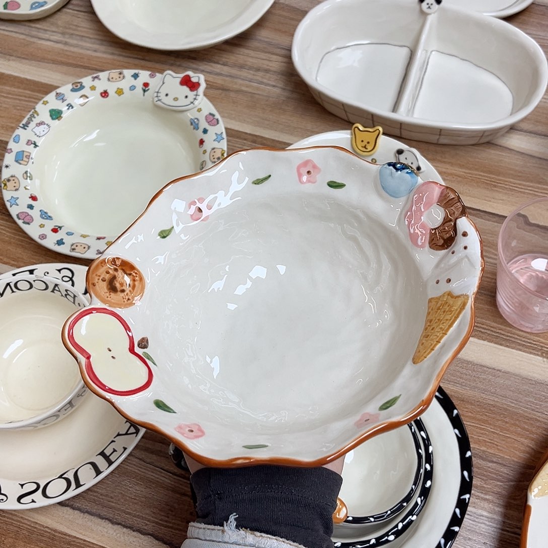 陶瓷海派甜心9寸汤盆陶瓷餐具默认微微瑕