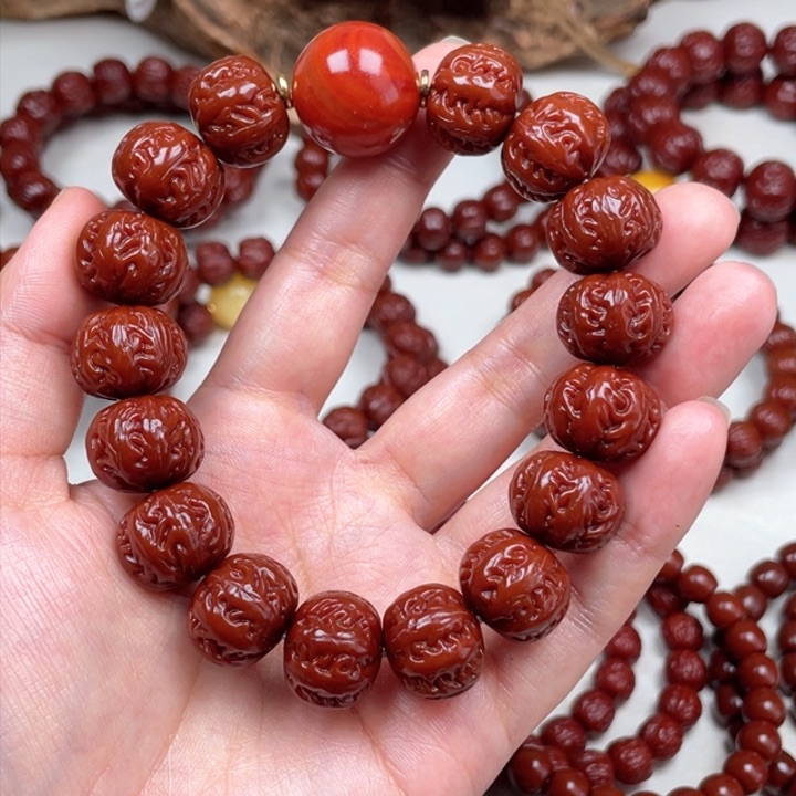 猴头核桃吊坠C****.龙纹八棱17➕红盘