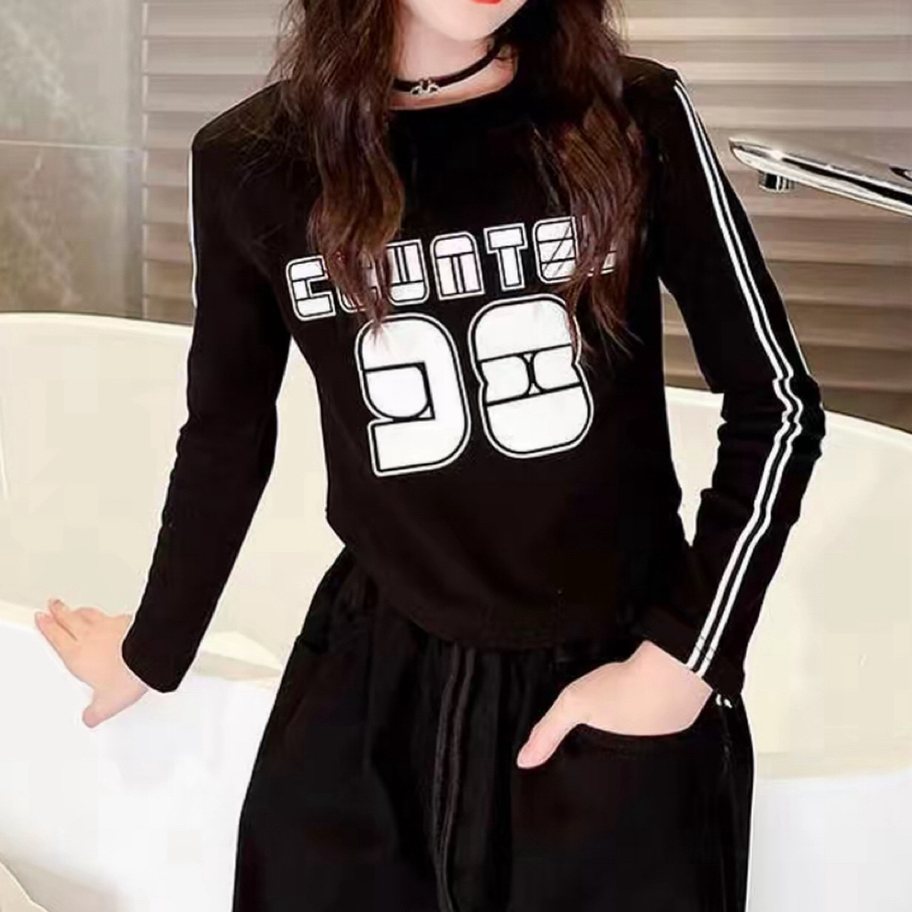 女童长袖打底衫2025春秋季新款炸街辣妹打底中大童上衣女孩洋气