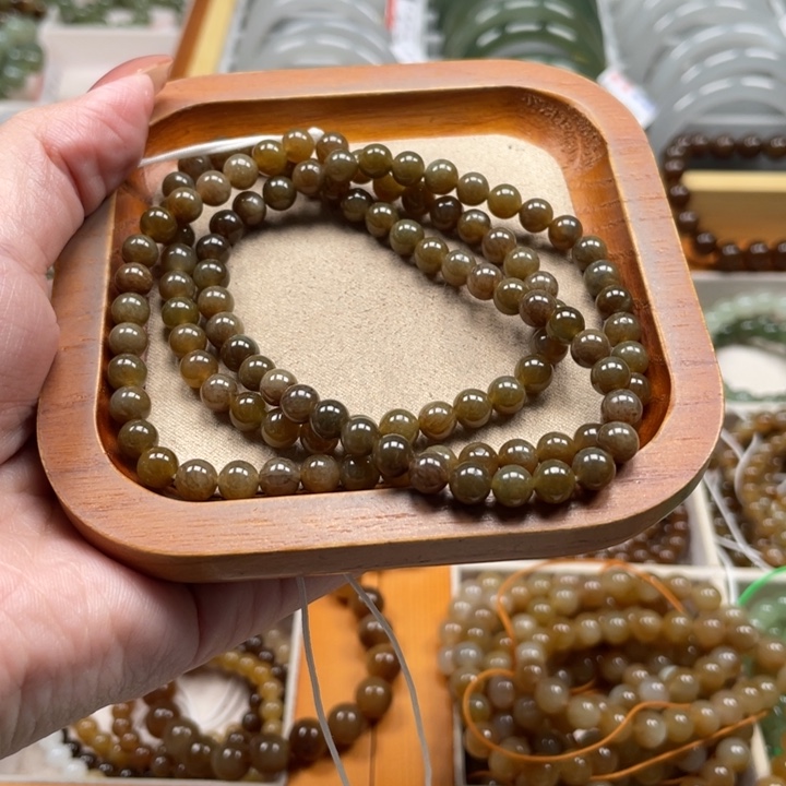 和田玉珠串6mm未镶嵌