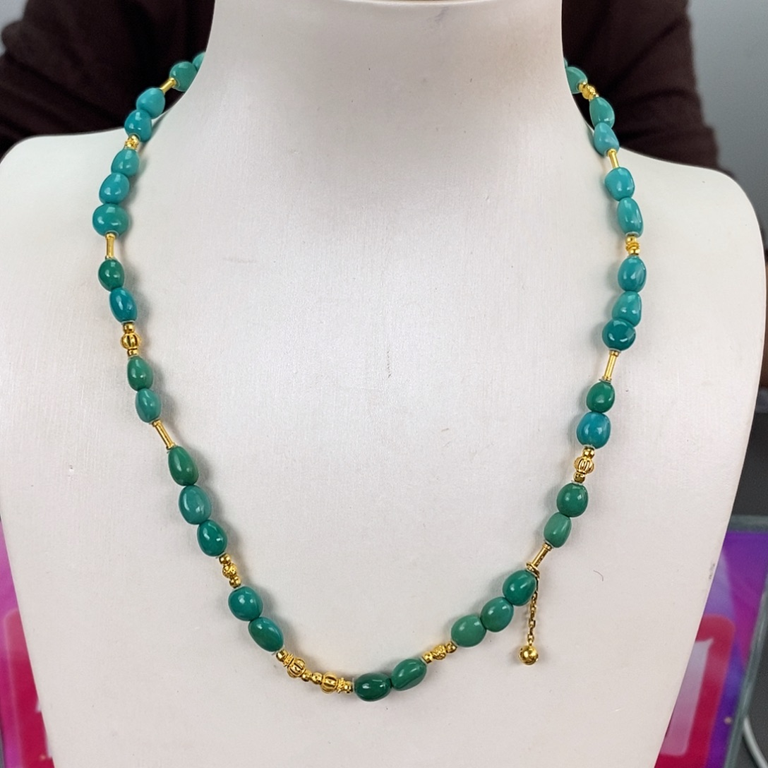 绿松石18K金镶嵌珠宝奇石