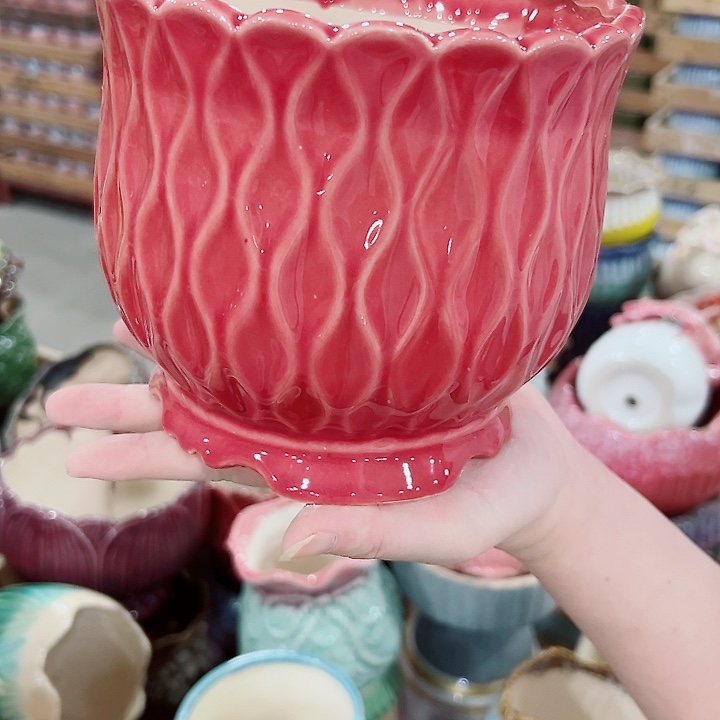 有孔.凑满10元发货多肉陶瓷花盆！