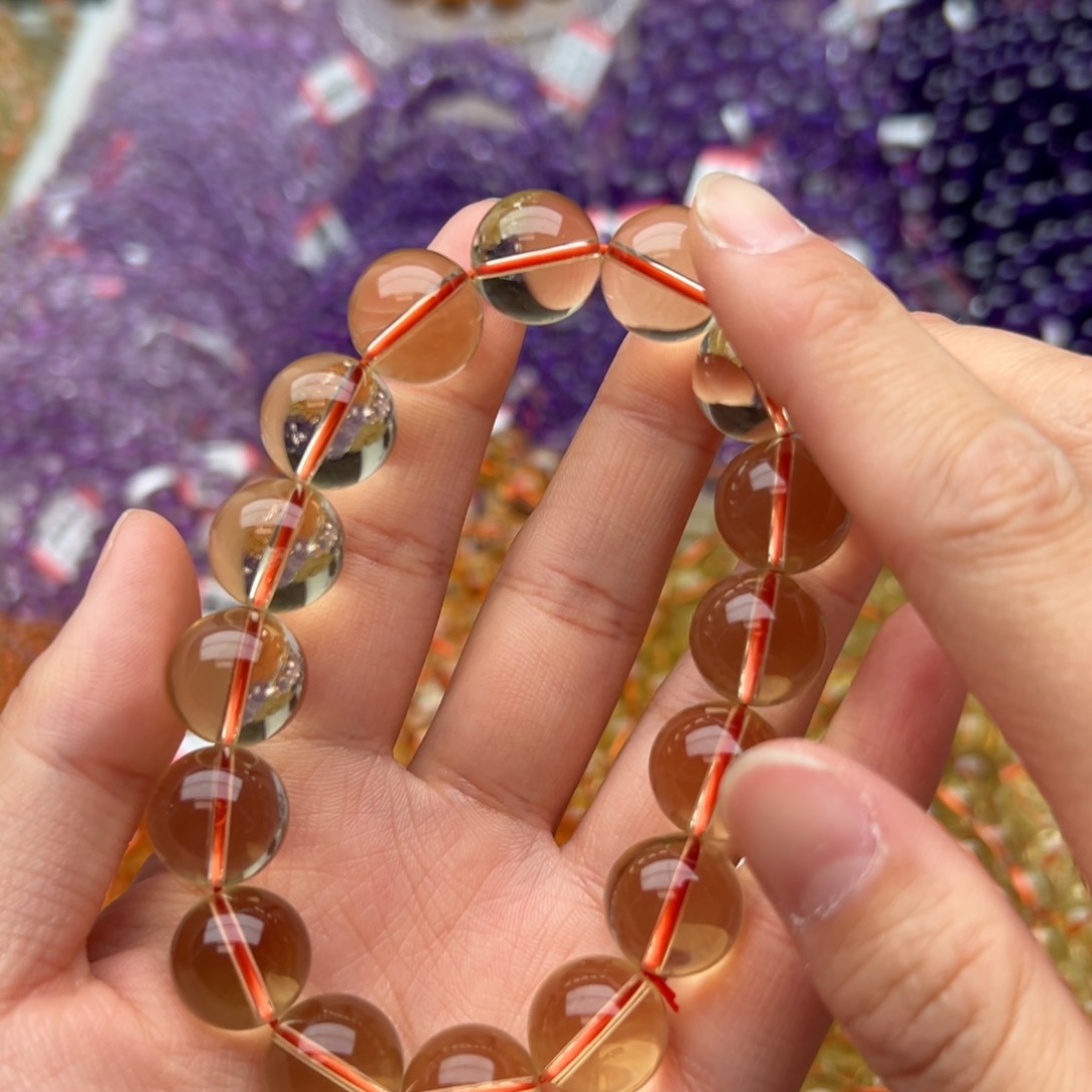 水晶手串未镶嵌黄水晶手串