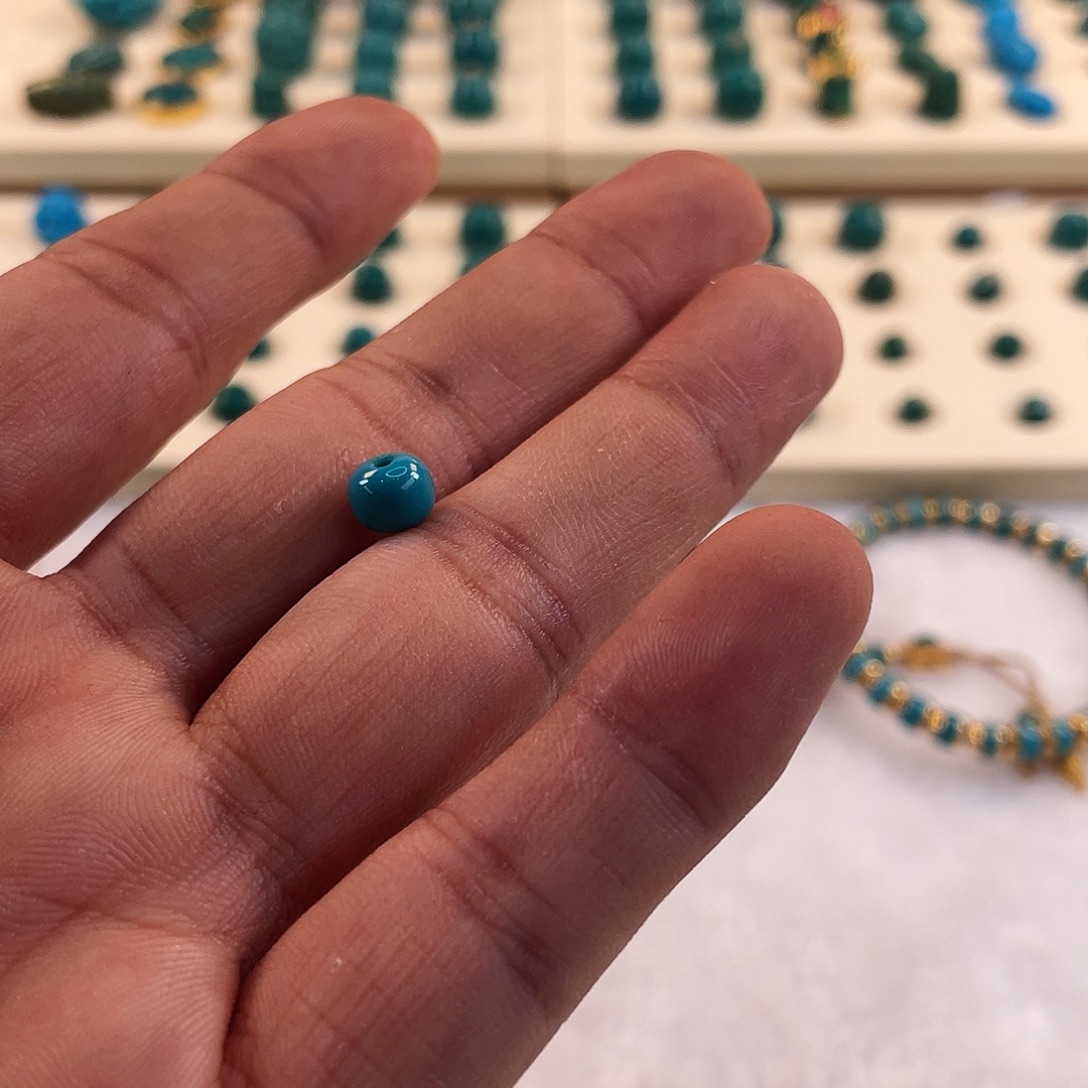 绿松石未镶嵌耳饰