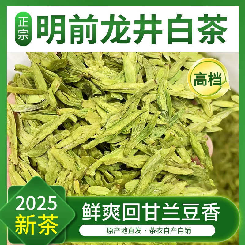 新茶安吉白龙一号头采嫩芽高山绿茶豆香兰花香耐泡好茶