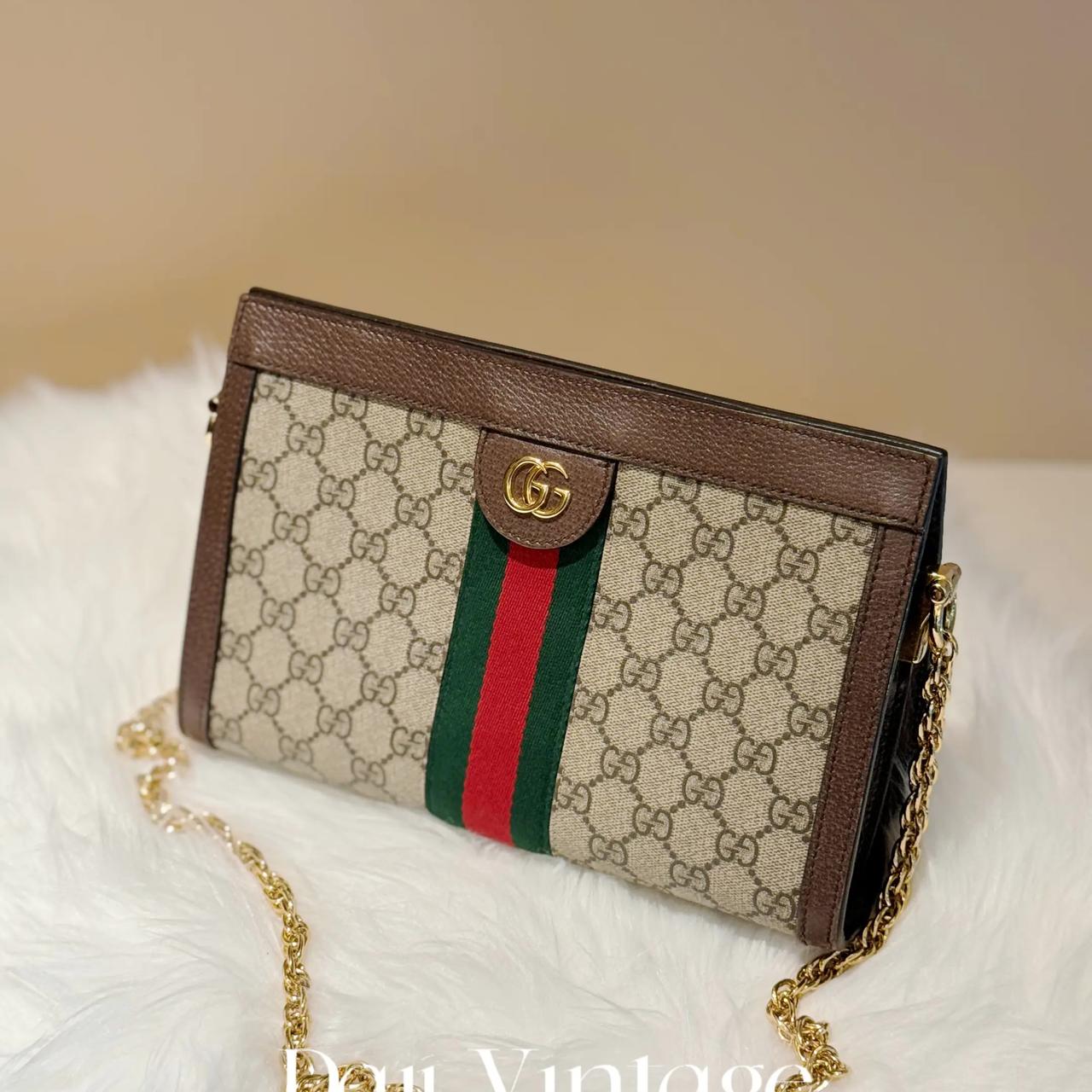 99新 GUCCI/古驰 24期/大吉中古/古驰老花小号夹子包斜挎包