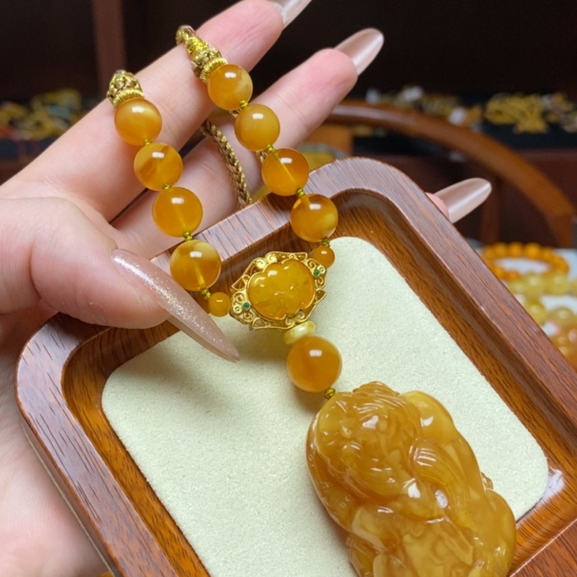 【闪购商品】蜜蜡颈饰未镶嵌项链