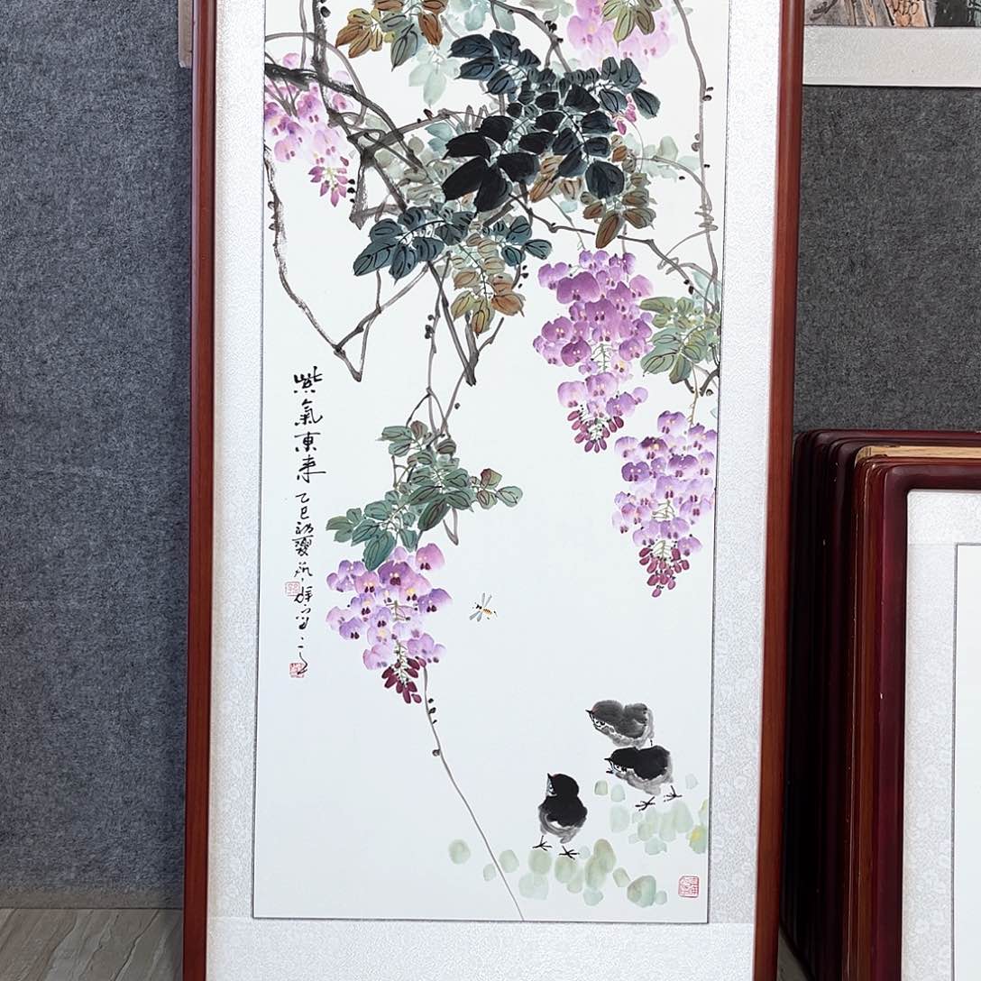 国画书画作品带框123×63厘米