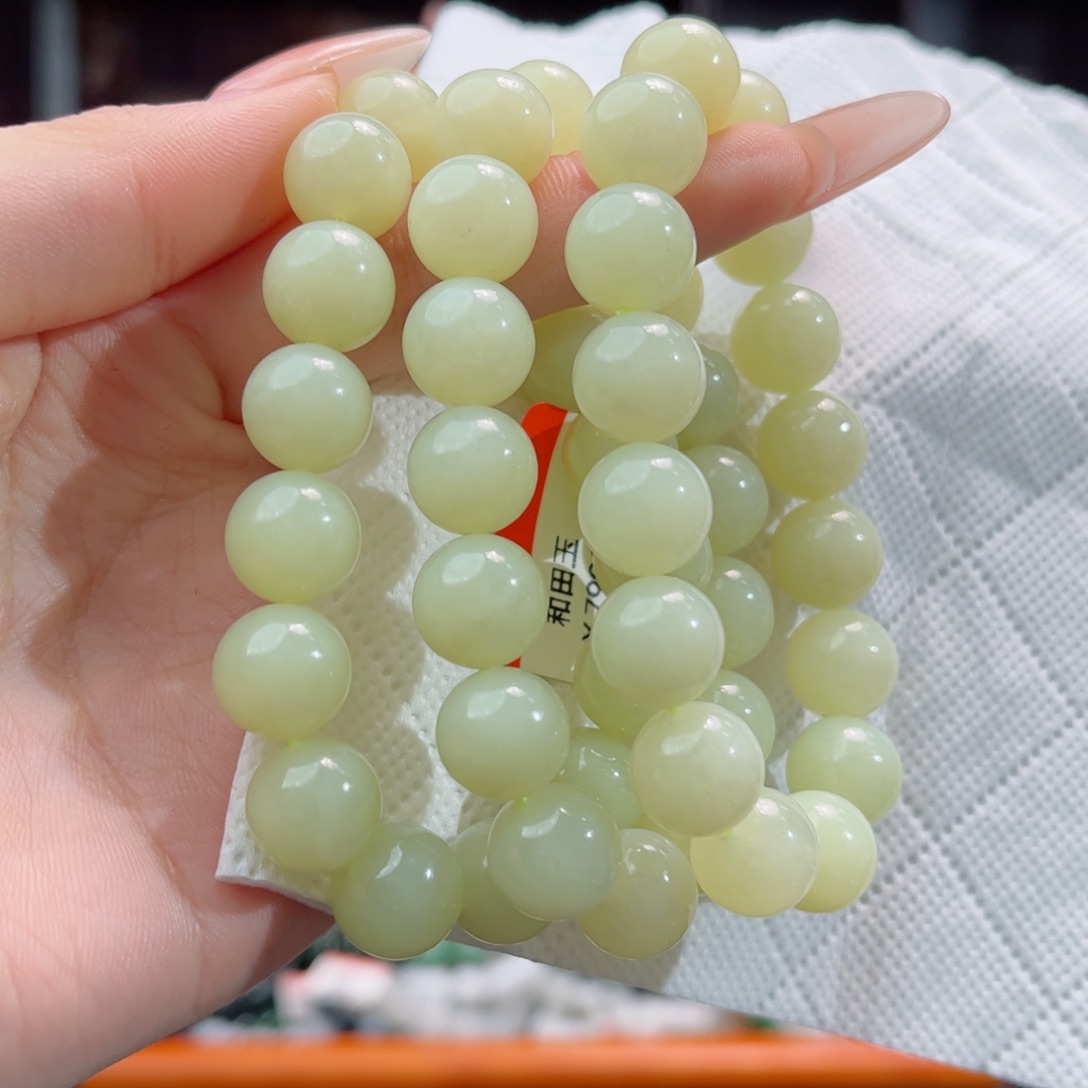 【闪购商品】和田玉手串未镶嵌新疆若羌正黄12 多样性拍一发一