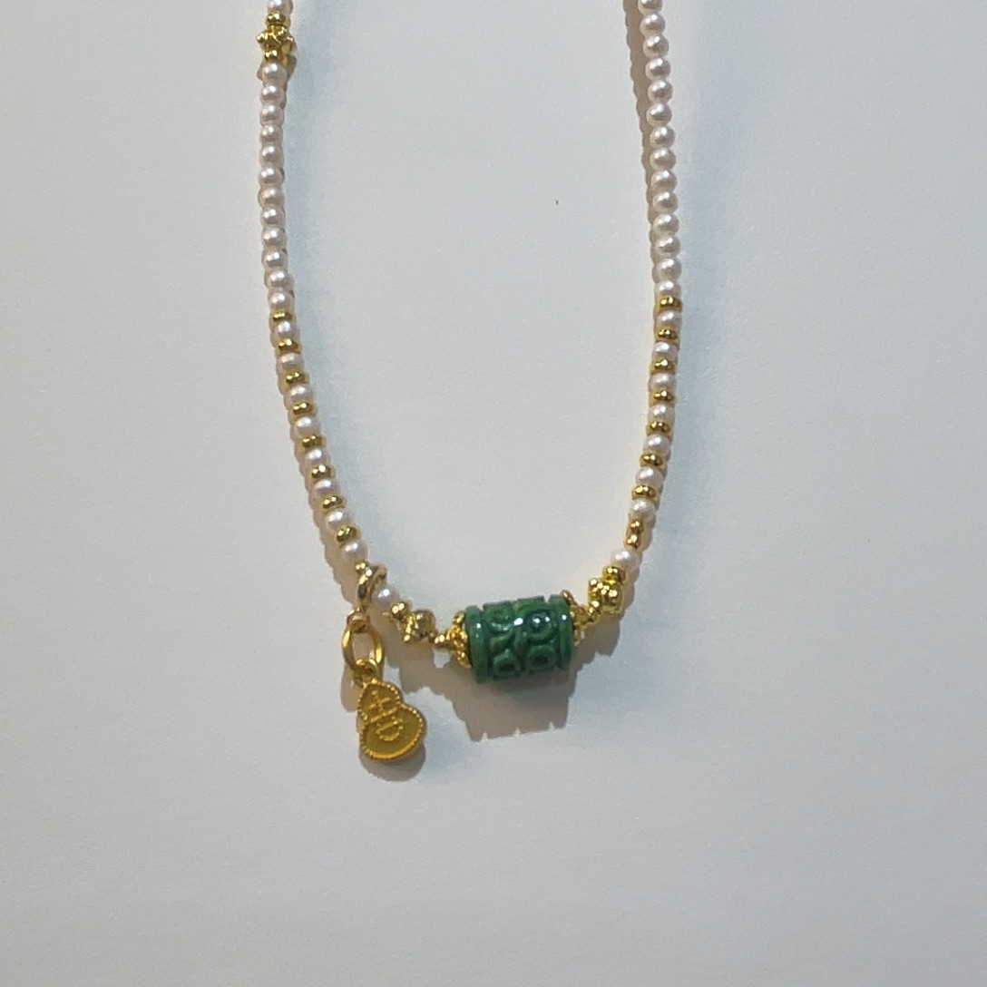 翡翠未镶嵌项链桶珠