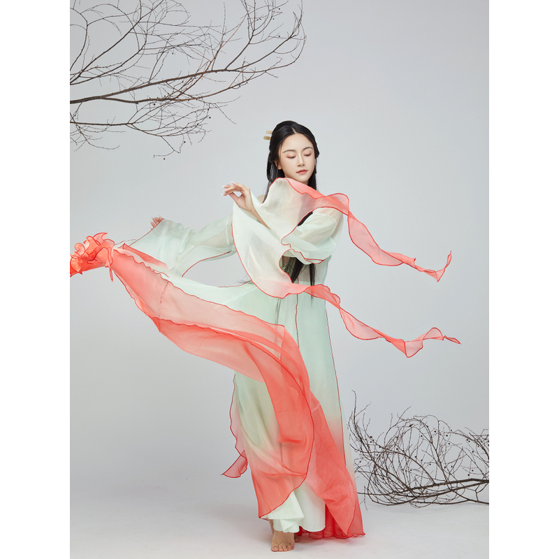 清ROUR古风爵士古典舞演出服渐变色纱衣飘逸仙气表演服艺考练功