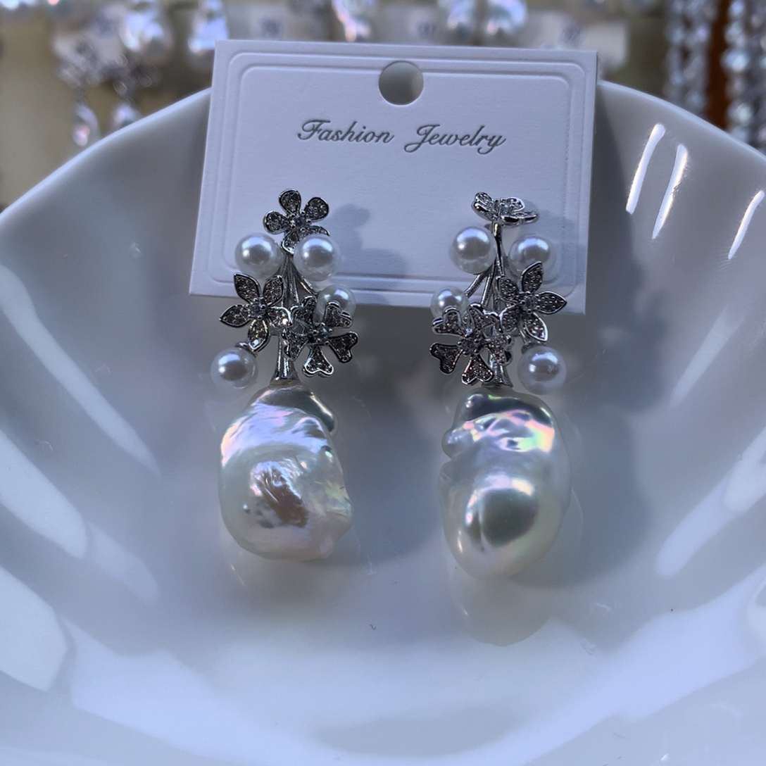 合金耳饰淡水珍珠特价3260