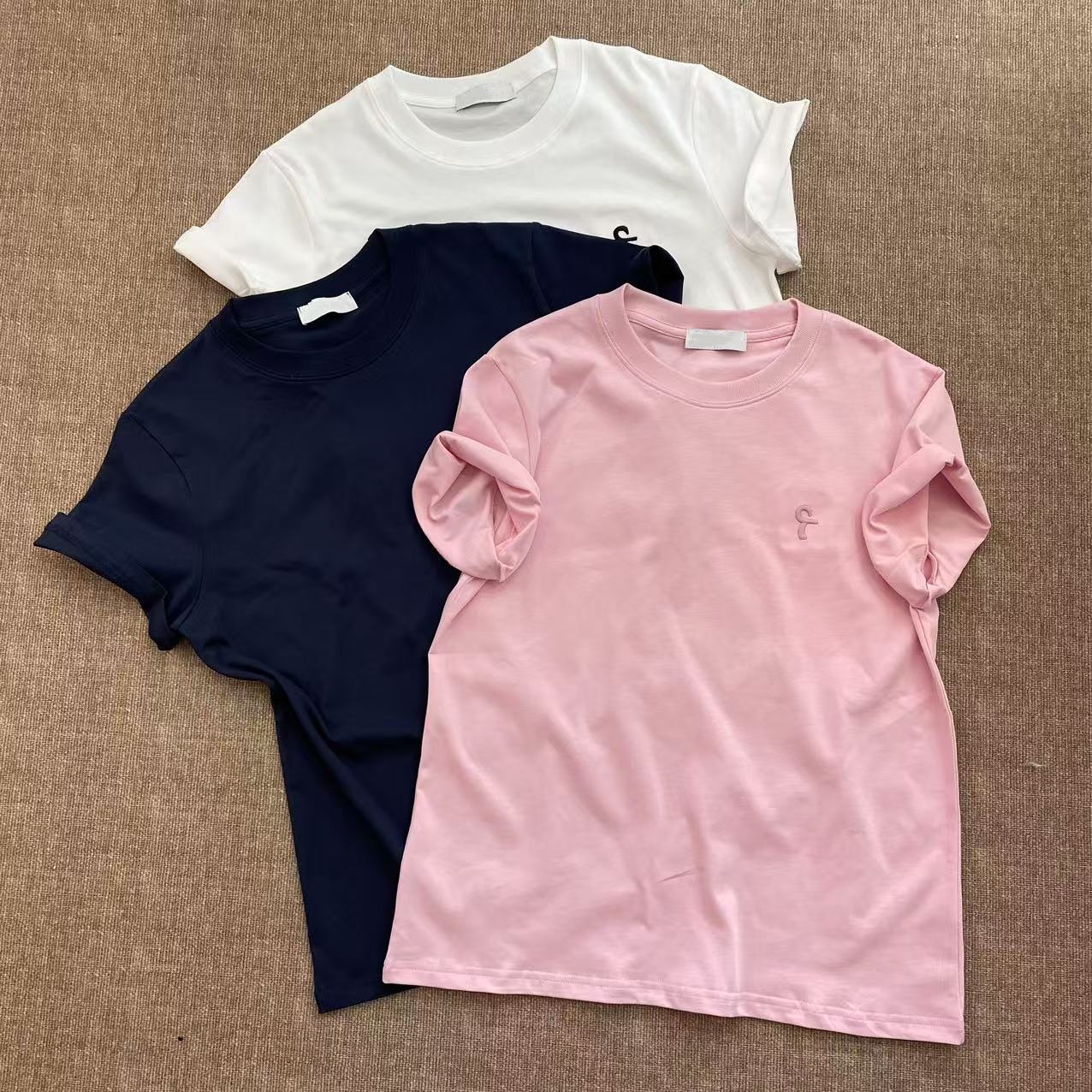 【幸运3】100%棉~夏季韩版套头刺绣常规百搭简约短袖T恤上衣88117