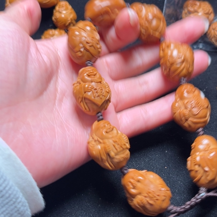 半***心橄榄核吊坠财迷串