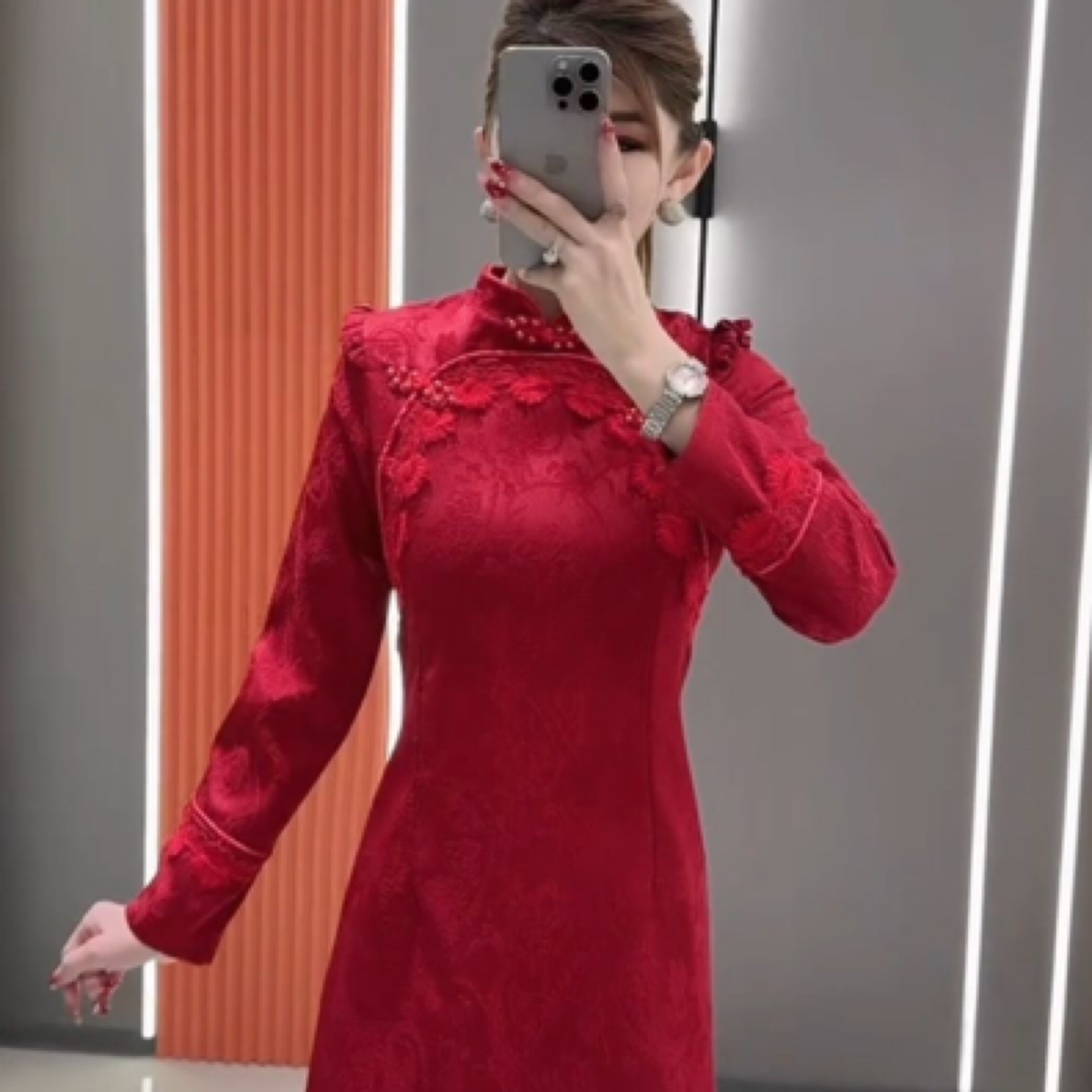 新中式气质时尚盘扣收腰显瘦连衣裙