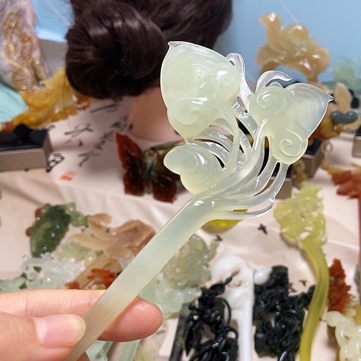 未镶嵌岫玉发簪发簪