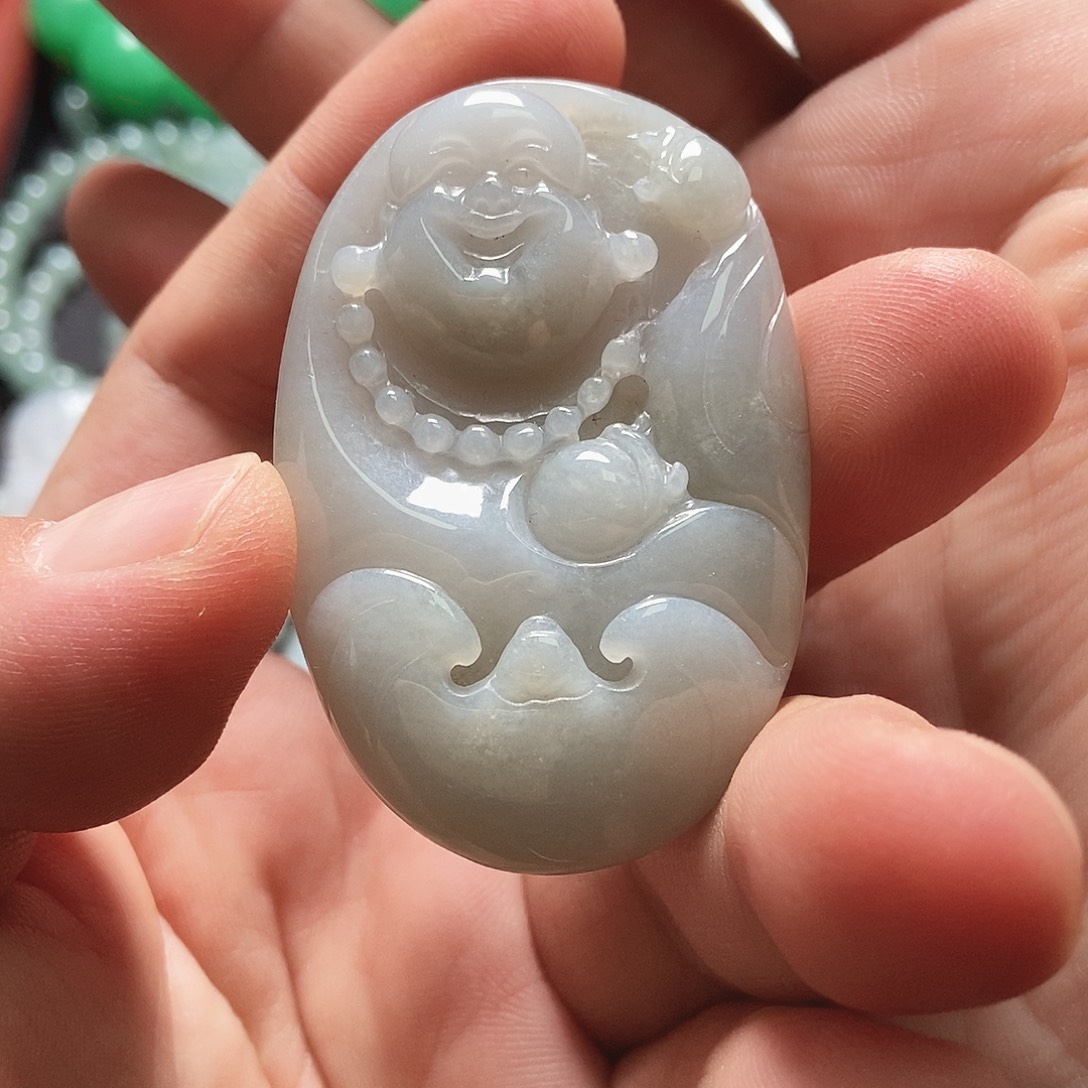 翡翠未镶嵌颈饰翡翠布袋佛