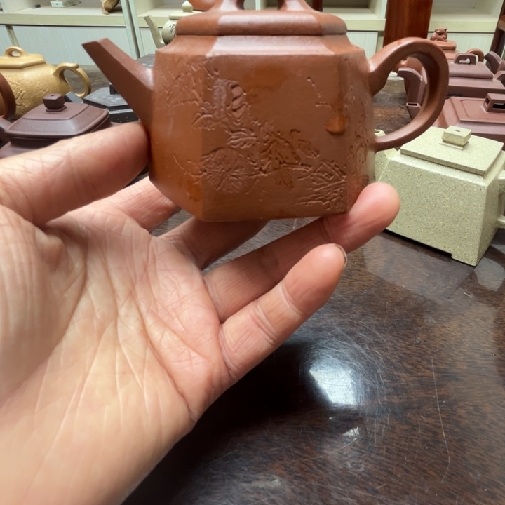 茶壶紫砂䑃*朱泥微瑕100c c
