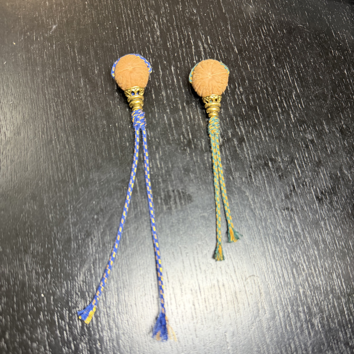 猴头核桃19mm聚宝盆三通金色顶珠配件半成品配饰