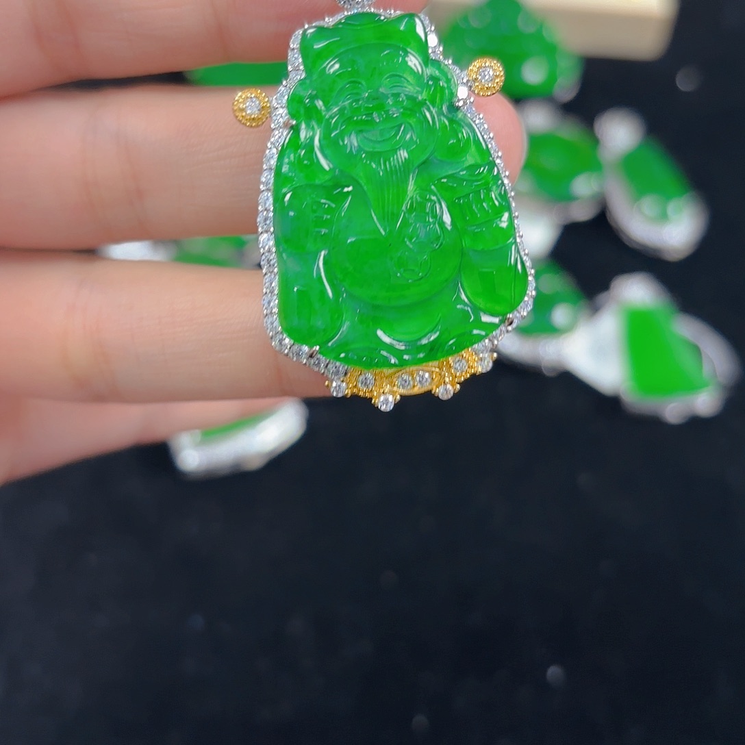 翡翠银S925镶嵌吊坠(不含链)