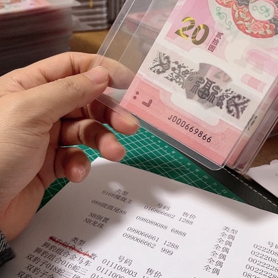 塑料2025年蛇年纪念钞号码如图所示