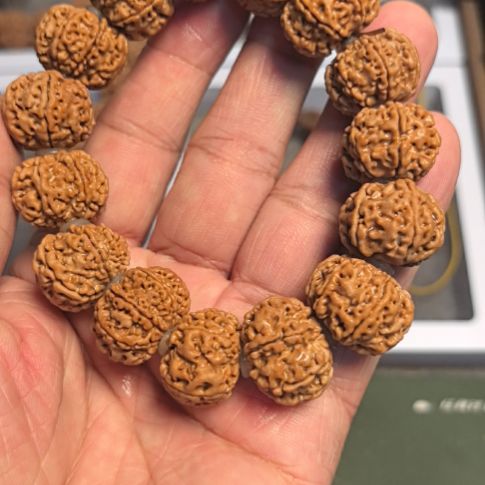 手串金刚菩提七瓣大金刚手串，20左右尺寸，原皮原色