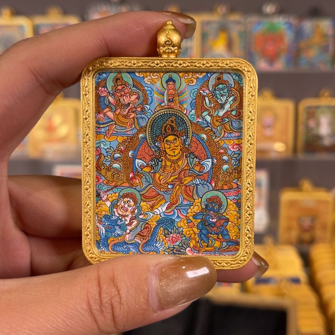 吊坠五路青海热贡唐卡